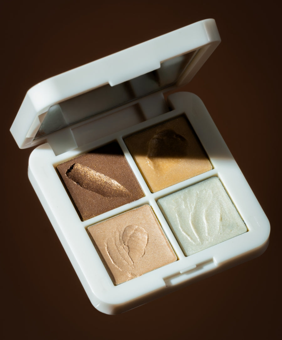 RMS Lumizer Quad Mini | Clean Cream Highlighter Palette | RMS Beauty