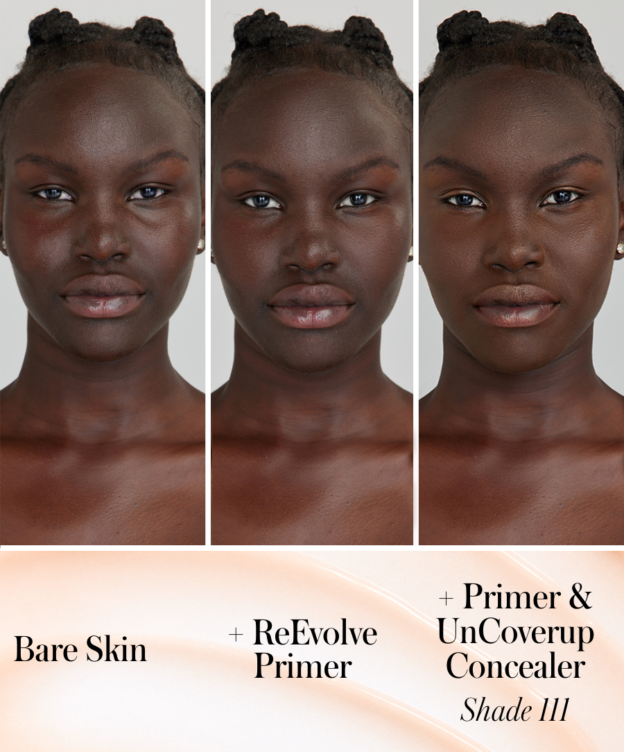Bare Skin + ReEvolve Radiance Locking Primer + Primer and UnCoverup Concealer Shade 111