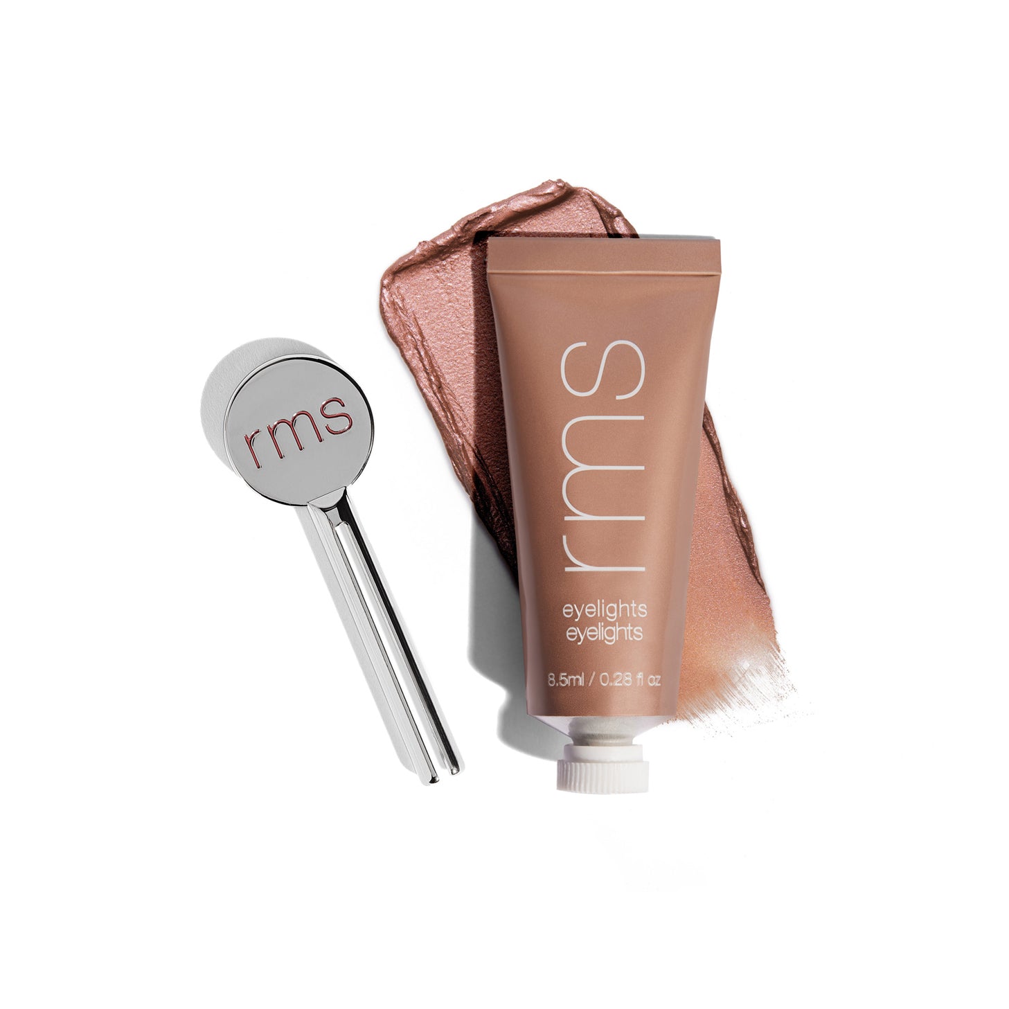 RMS Eyelights Cream Eyeshadow in shade Spark with RMS Reusable Tube Key