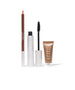 The Eye Wardrobe: Creaseproof + Smudge-Proof Eye Makeup by RMS Beauty with brown eye pencil black mascara and taupe cream eyeshadow