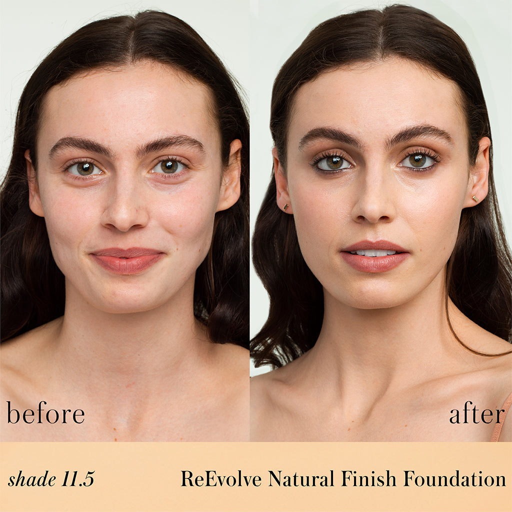 ReEvolve Natural Finish Liquid Foundation before vs after