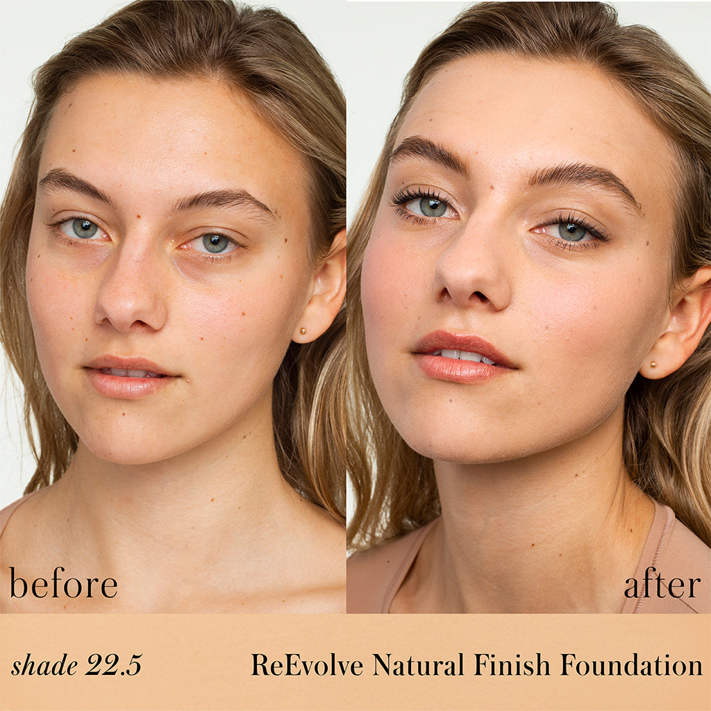 ReEvolve Natural Finish Liquid Foundation before vs after