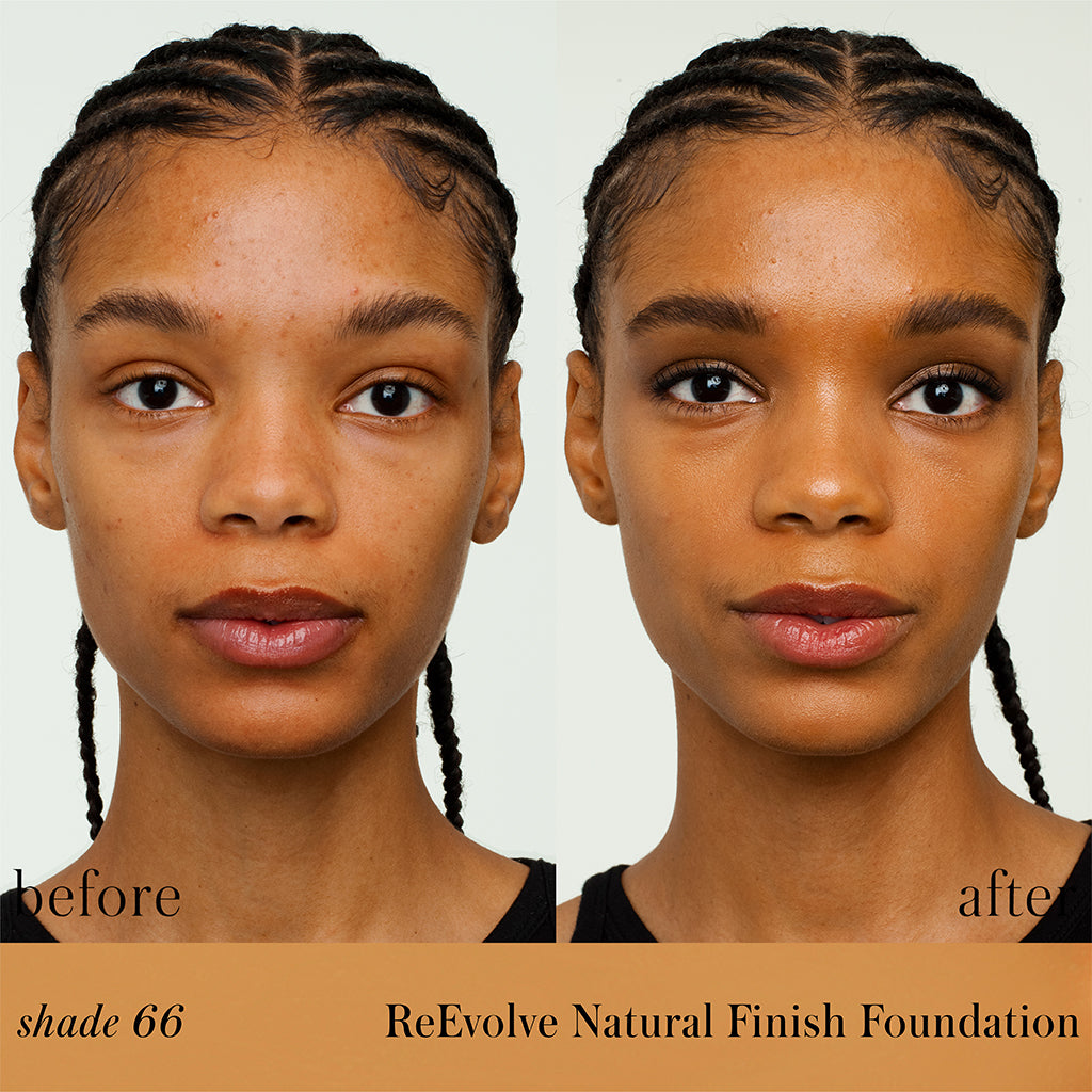 ReEvolve Natural Finish Liquid Foundation before vs after
