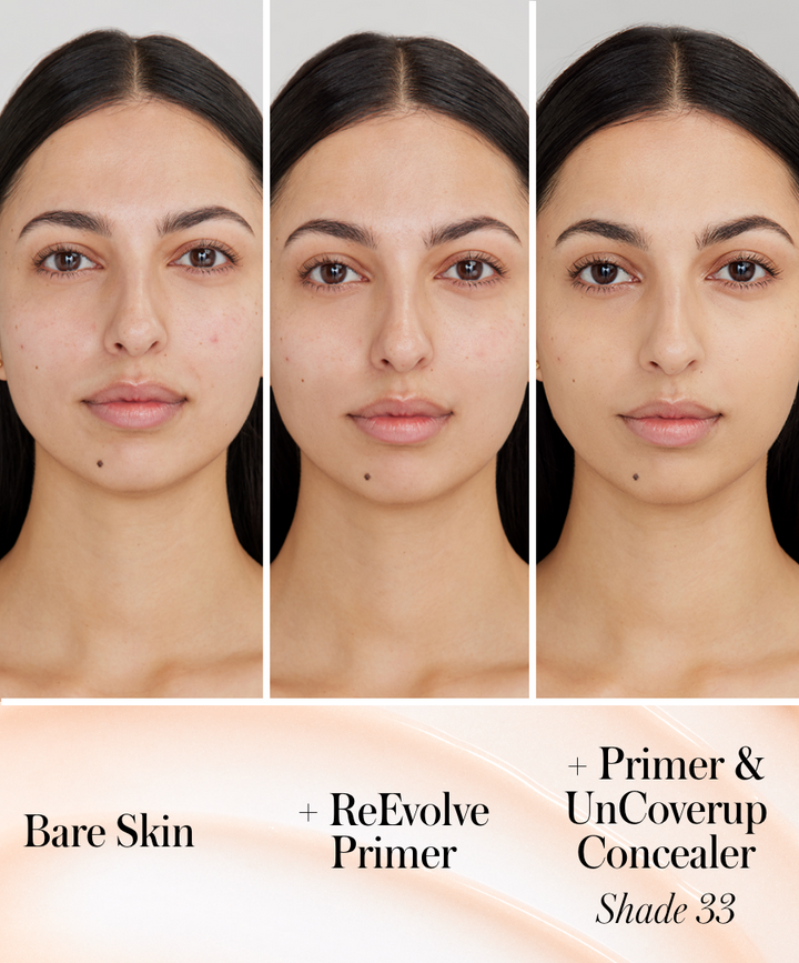 Bare Skin + ReEvolve Radiance Locking Primer + Primer and UnCoverup Concealer Shade 33