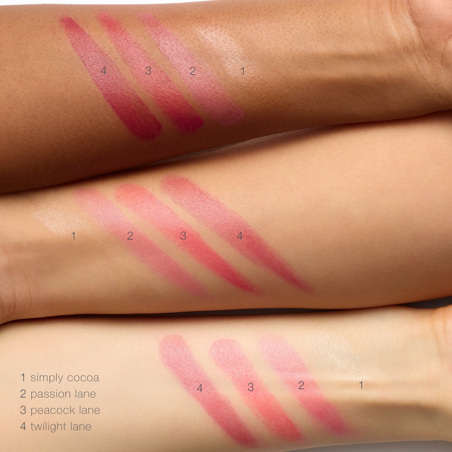 Tinted Daily Lip Balm arm swatches