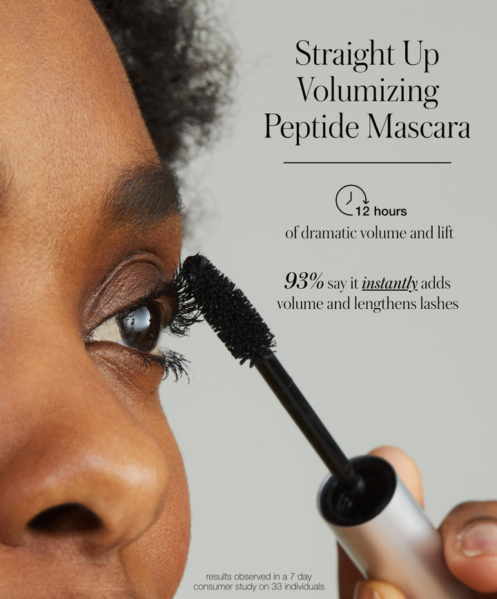 Straight Up™ Volumizing Peptide Mascara claims